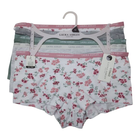 Laura Ashley Womens 5-Pack Panties Boyshorts Medium Tag Free Cotton - Picture 13 of 13